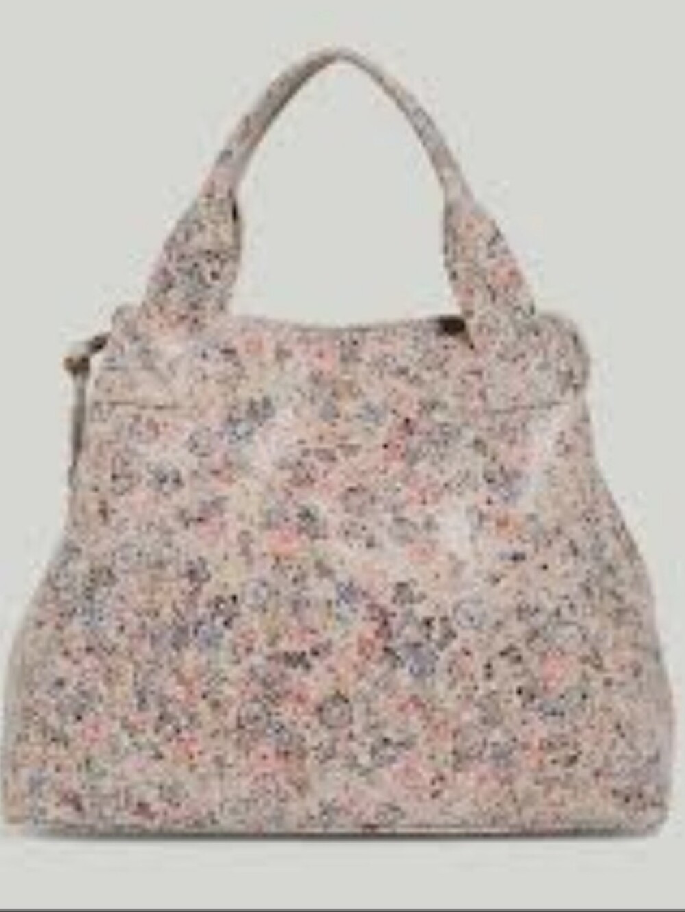American Leather Co. Floral Print Leather Tote Bag